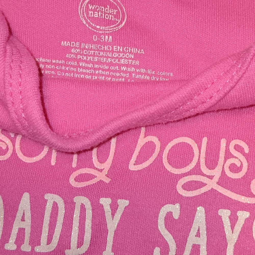 Sorry Boys 0-3 Month Oneies